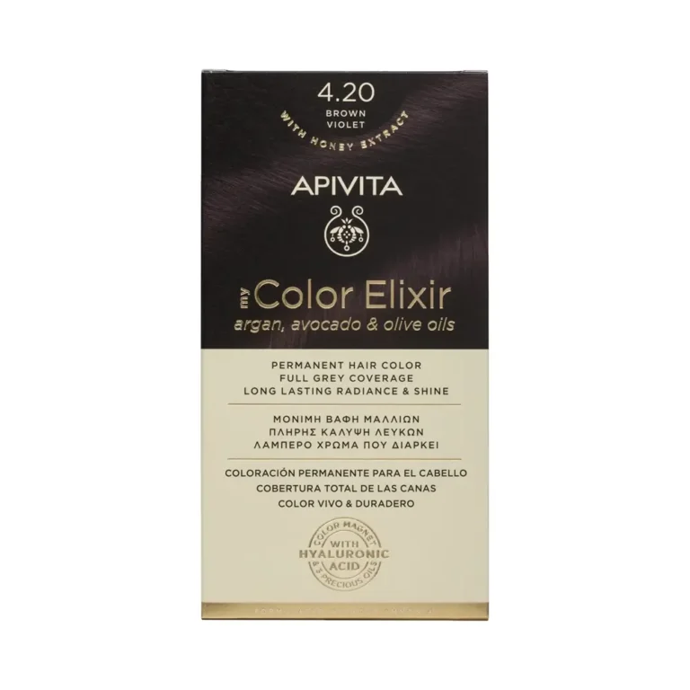 APIVITA Βαφή Μαλλιών My Color Elixir 4.20 ΚΑΣΤΑΝΟ ΒΙΟΛΕΤΙ (50+75ml)