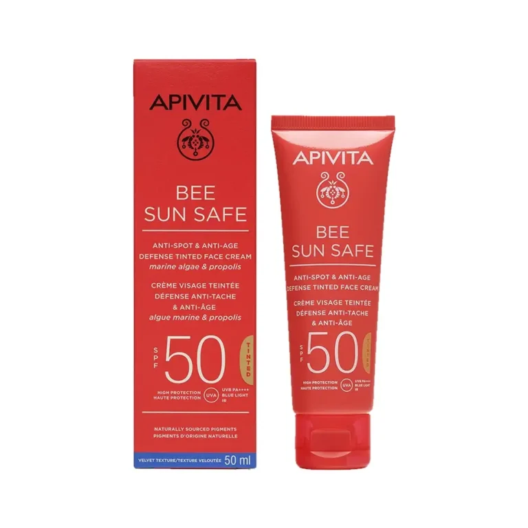 APIVITA Bee Sun Safe Anti-Spot & Anti-Age Spf 50 Defense Tinted Face Cream - 50ml