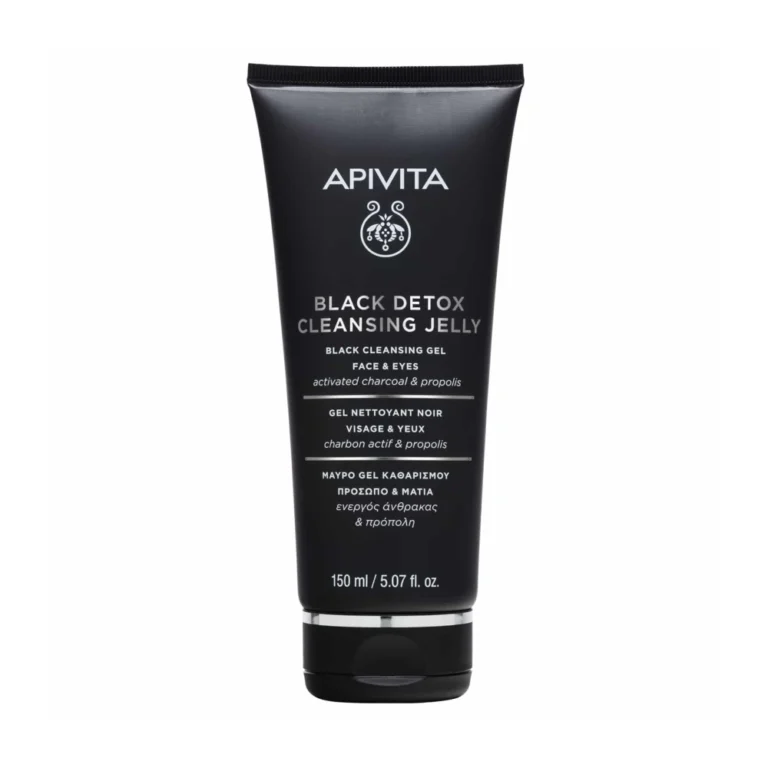 APIVITA BLACK DETOX Cleansing Gel μαύρο ζελ καθαρισμού πρόσωπο & μάτια - 150ml