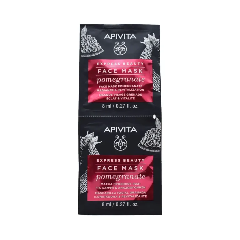 APIVITA Express Beauty Μάσκα Προσώπου με Ρόδι - 2x8ml