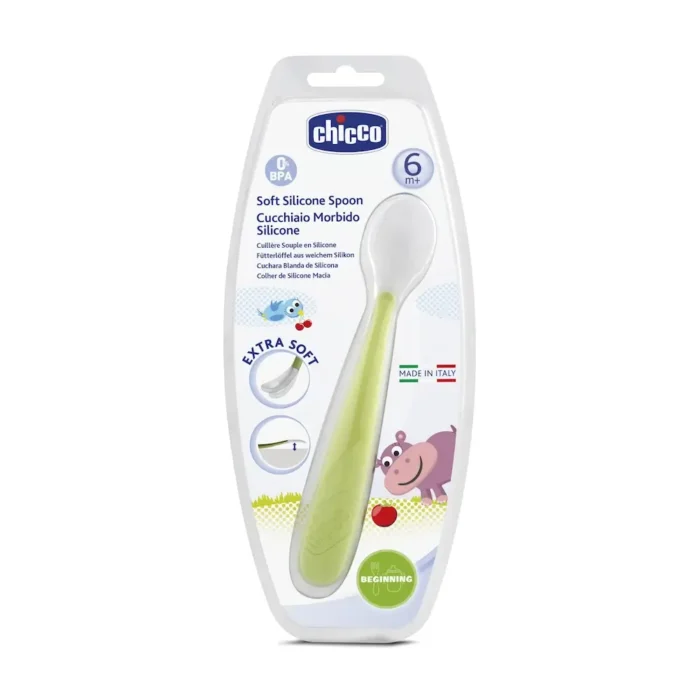 CHICCO Κουτάλι Σιλικόνης Soft Πράσινο (6+ μηνών) - Image 1