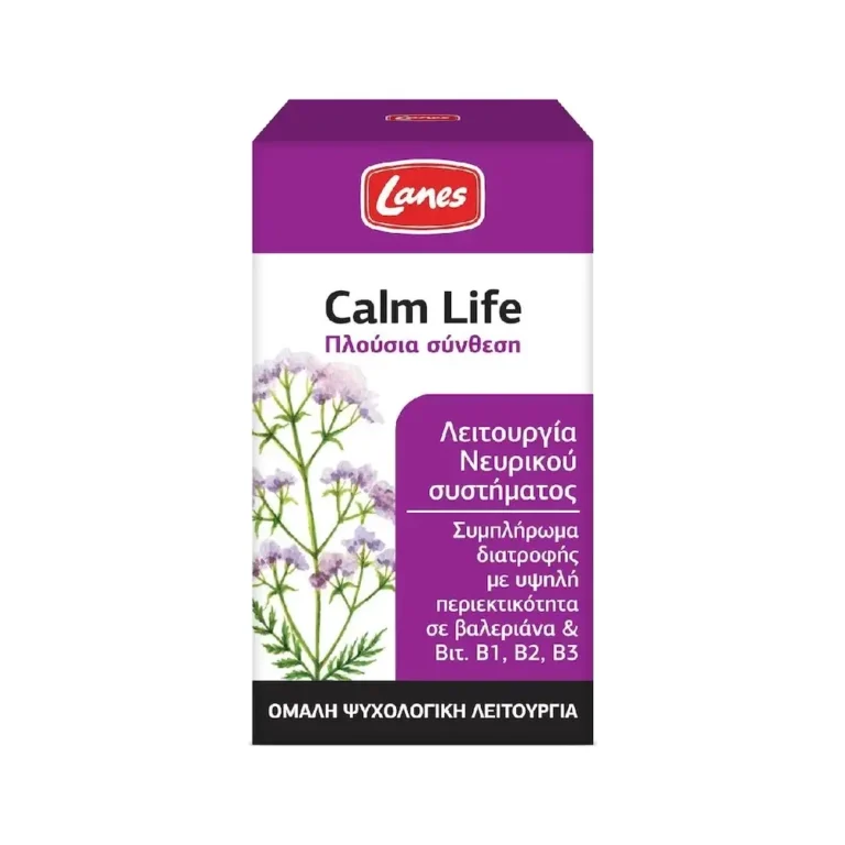 LANES Calm Life Συμπλήρωμα Διατροφής για την Καλή Λειτουργία Του Νευρικού Συστήματος - 50 κάψουλες
