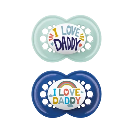 MAM Πιπίλες Σιλικόνης I LOVE DADDY 6-16 μηνών Boy - 2 τεμάχια