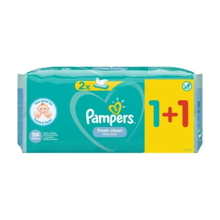 PAMPERS ΜΩΡΟΜΑΝΤΗΛΑ FRESH CLEAN 1+1 ΔΩΡΟ 104 ΤΕΜ