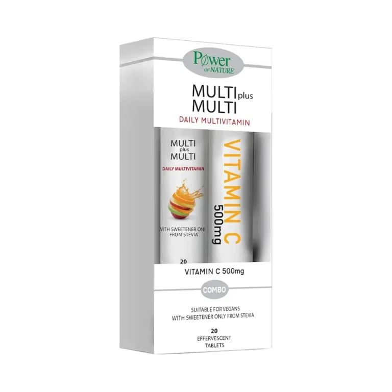 POWER HEALTH Multi & Multi Πολυβιταμίνες με Stevia (20 αναβράζοντα δισκία) +Vitamin C 500mg (20 αναβράζοντα δισκία) ΔΩΡΟ