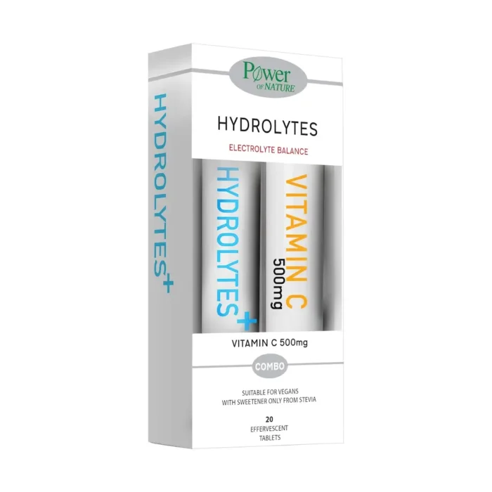 POWER HEALTH Hydrolytes (20 Αναβράζοντα δισκία) + Vitamin C 500mg (20 αναβρ.δισκία) - Image 1