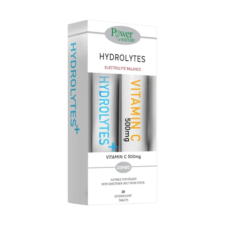 POWER HEALTH Hydrolytes (20 Αναβράζοντα δισκία) + Vitamin C 500mg (20 αναβρ.δισκία)