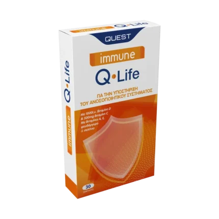QUEST Immune Q LIFE για το Ανοσοποιητικό με Βιταμίνες D,C,A,E Ψευδάργυρο & Σελήνιο 1000IU - 30 Τabs