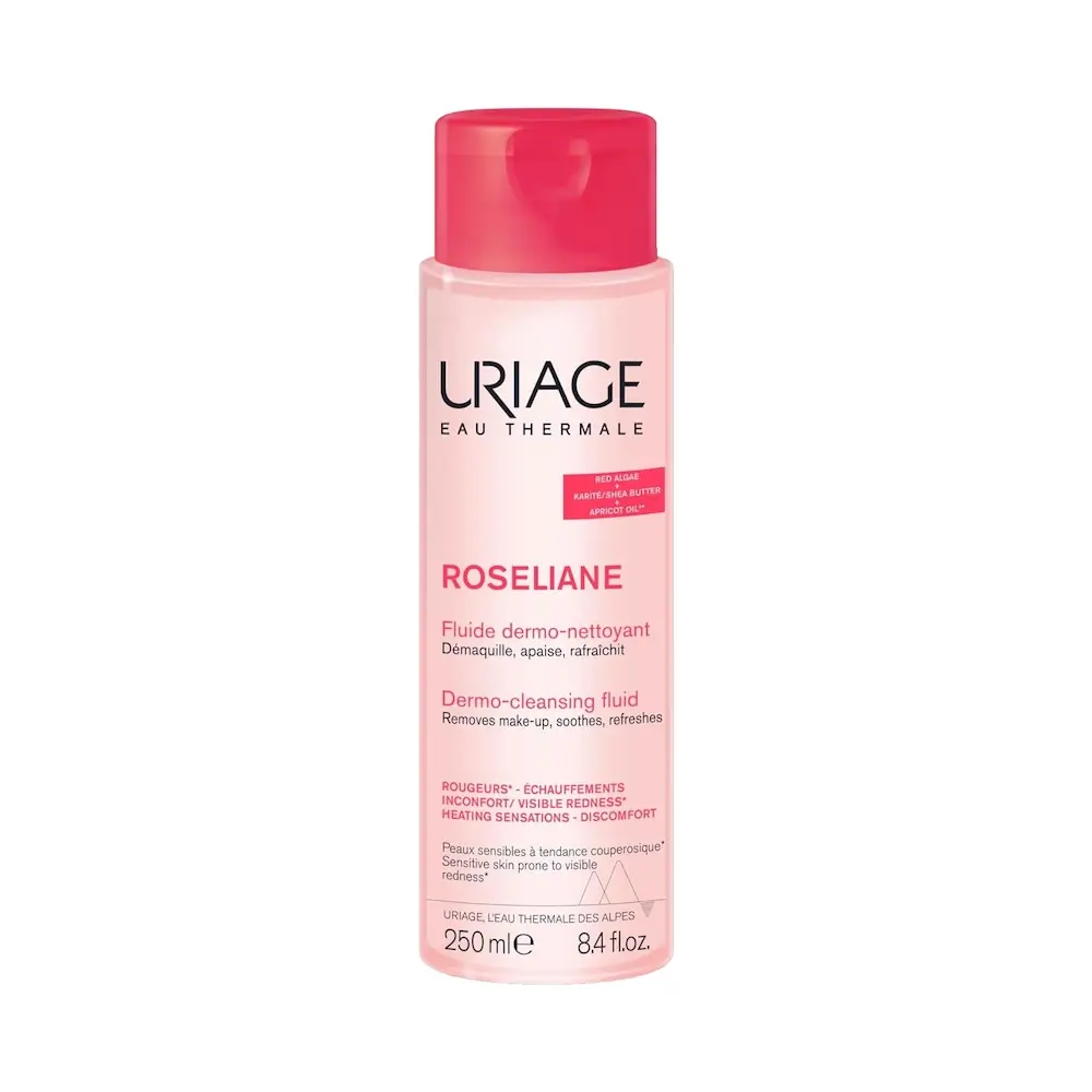 URIAGE-ROSELIANE-FLUIDE-DERMO-NETTOYANT-250ML (1) URIAGE Roseliane Fluide Dermo-Nettoyant Λοσιόν Καθαρισμού & Ντεμακιγιάζ για Ευαίσθητη Επιδερμίδα - 250ml