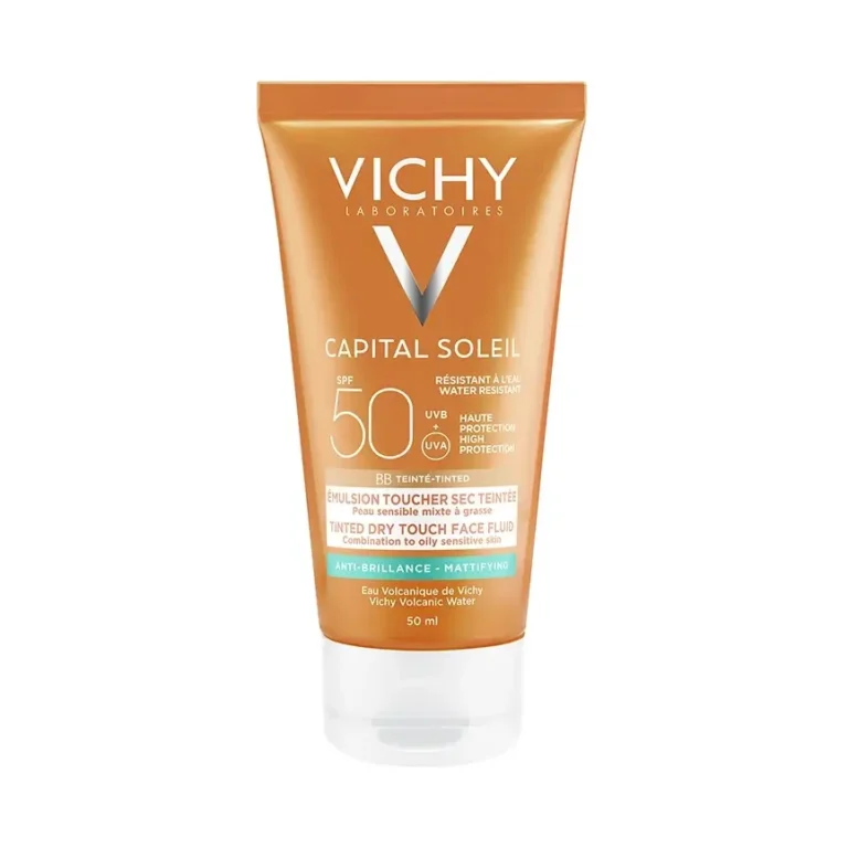 VICHY CAPITAL SOLEIL Αντηλιακή Dry Touch Προσώπου BB για Ματ Αποτέλεσμα με Χρώμα SPF50 (50ml)