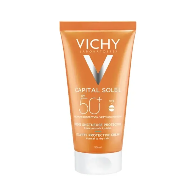 VICHY CAPITAL SOLEIL Αντηλιακή Κρέμα Προσώπου SPF 50+ με ΒΕΛΟΥΔΙΝΗ ΥΦΗ – 50ml