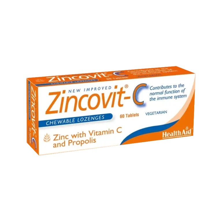 HEALTH AID Zincovit-C με Βιταμίνη C Ψευδάργυρο & Πρόπολη - 60 μασώμενες ταμπλέτες
