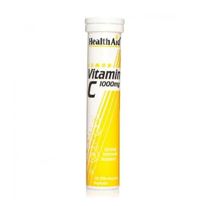 HEALTH AID Vitamin C 1000mg Γεύση Λεμόνι - 20 αναβράζοντα δισκία - Image 1