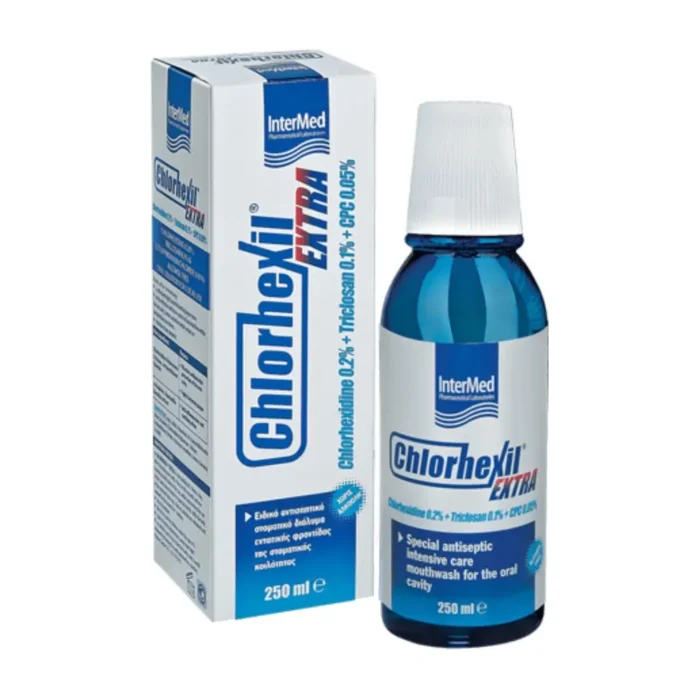 CHLORHEXIL EXTRA Στοματικό Διάλυμα με Χλωρεξιδίνη & Triclosan - 250ml - Image 1