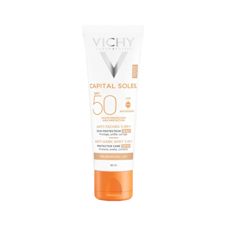 VICHY CAPITAL SOLEIL 3-σε-1 Αντιηλιακή Προσώπου SPF 50+ κατά των Κηλίδων με Χρώμα - 50ml