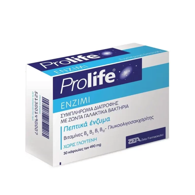 PROLIFE ENZIMI Συμπλήρωμα διατροφής με ζώντα βακτήρια 490mg - 30 κάψουλες
