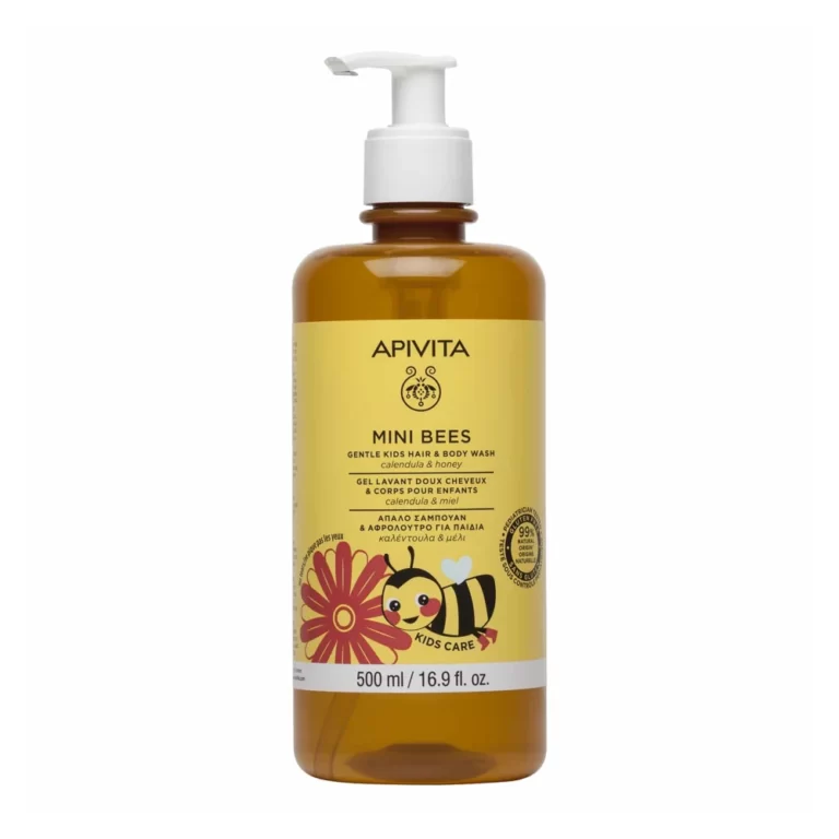 APIVITA MINI BEES ΑΠΑΛΟ ΣΑΜΠΟΥΑΝ ΑΦΡΟΛΟΥΤΡΟ ΓΙΑ ΠΑΙΔΙΑ 500ML