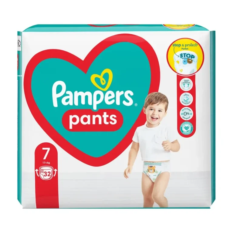 PAMPERS Pants No7 για βρέφη 17+Kg - 32 τεμάχια JUMBO PACK