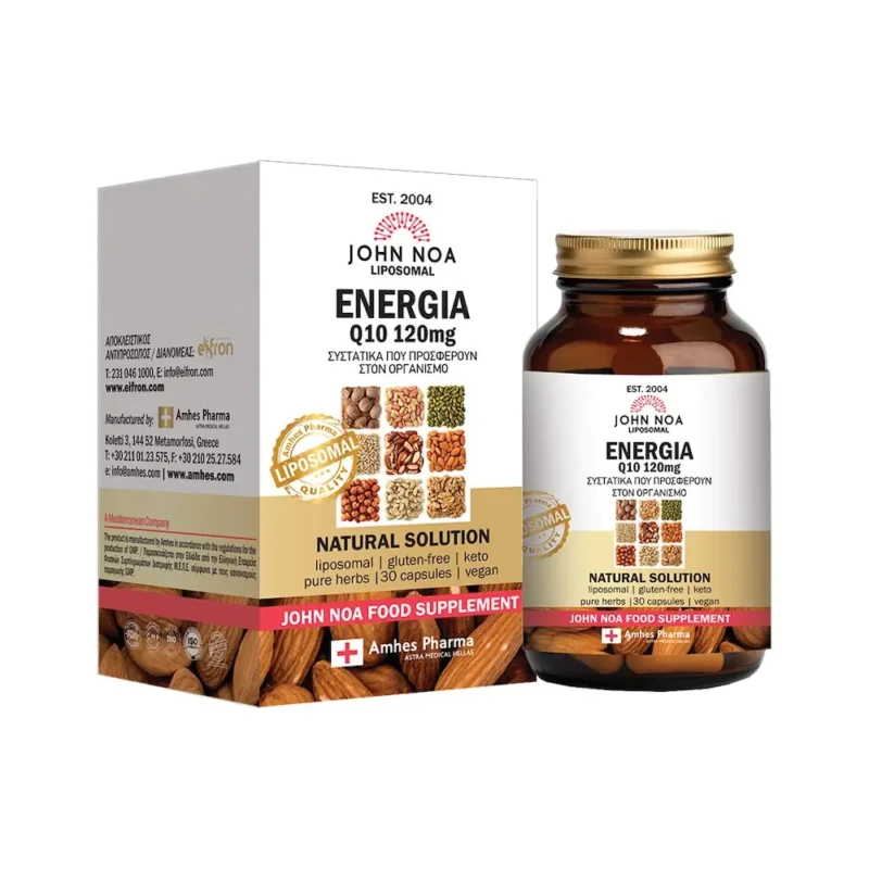 JOHN NOA Caps ENERGIA Q10 Λιποσωμιακή Φόρμουλα με Συνένζυμο Q10 - 30 κάψουλες