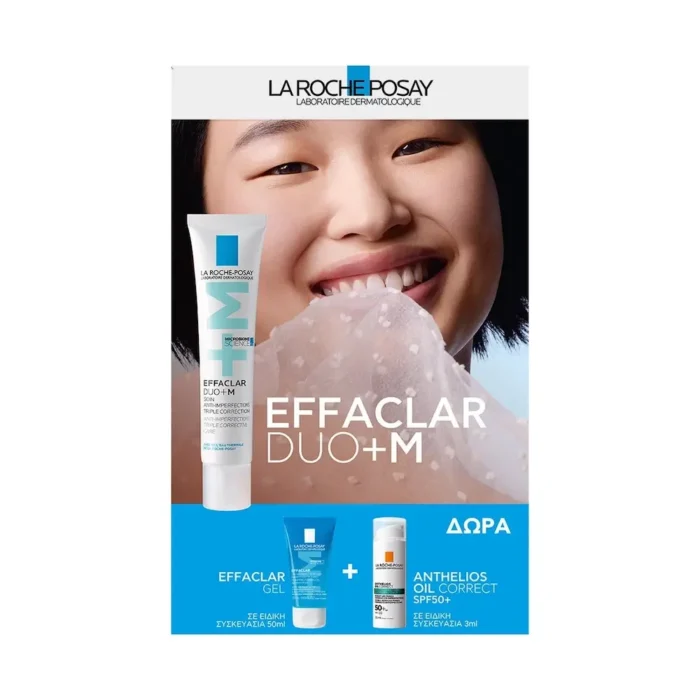 LA ROCHE POSAY Effaclar Duo [+] Κρέμα (40ml) + Effaclar Gel (50ml) + Anthelios Oil Correct Photocorrection SPF50+ (3ml) PROMO - Image 1