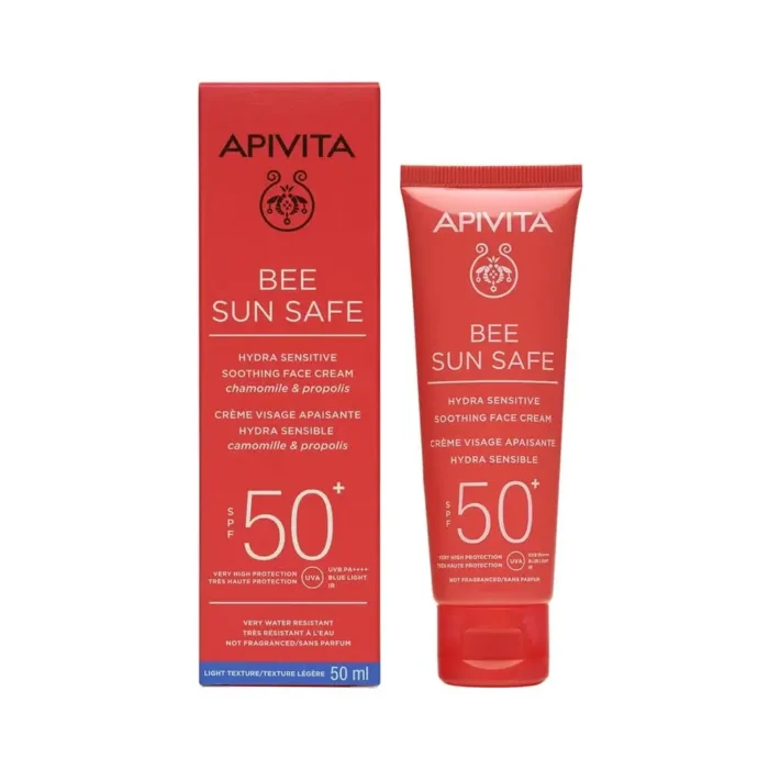 APIVITA BEE SUN SAFE HYDRA SENSITIVE SPF50 50ML TUBE BOX 1 1