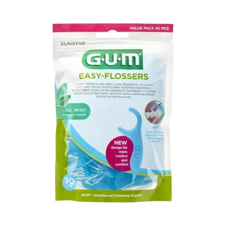 GUM EASY FLOSSERS Κηρωμένα Νήματα σε Διχάλες - 90 τεμάχια