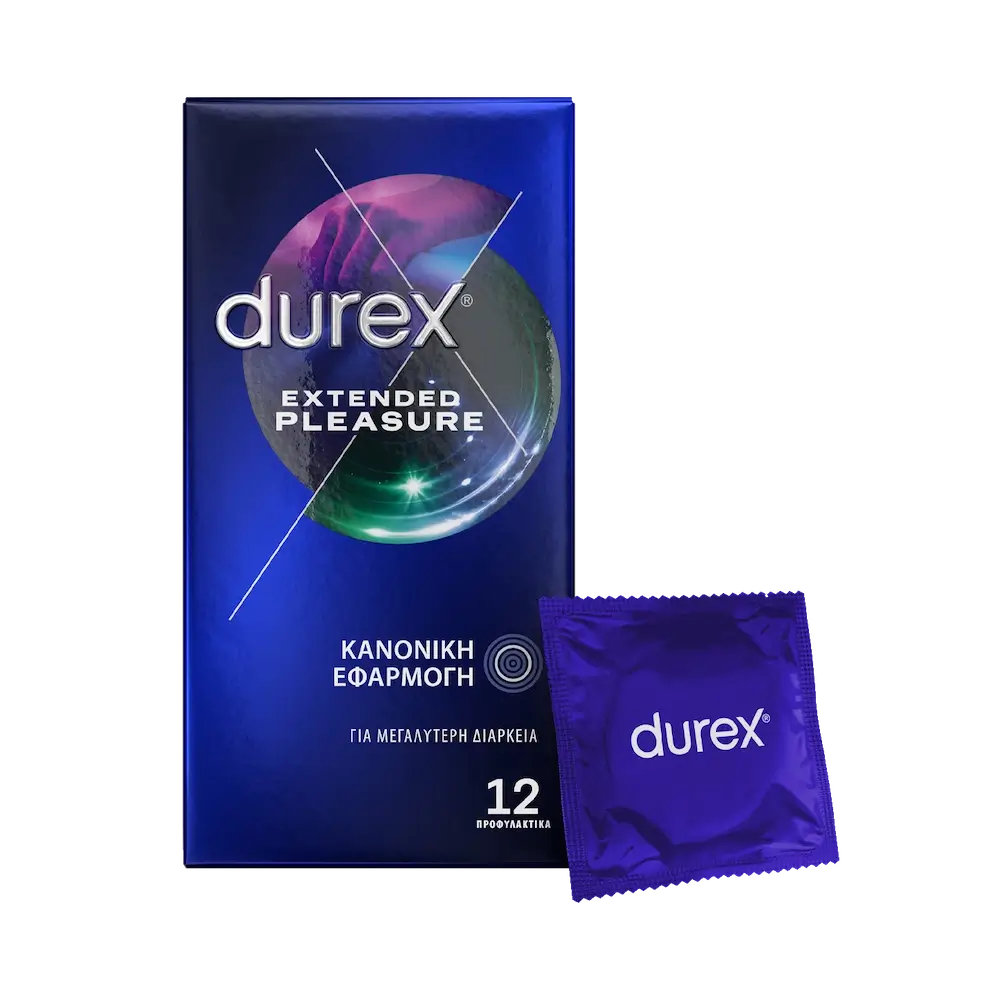 DUREX-EXTENDED-PLEASURE-12TEM (1) DUREX Extended Pleasure Προφυλακτικά για Μεγαλύτερη Διάρκεια - 12 τεμάχια