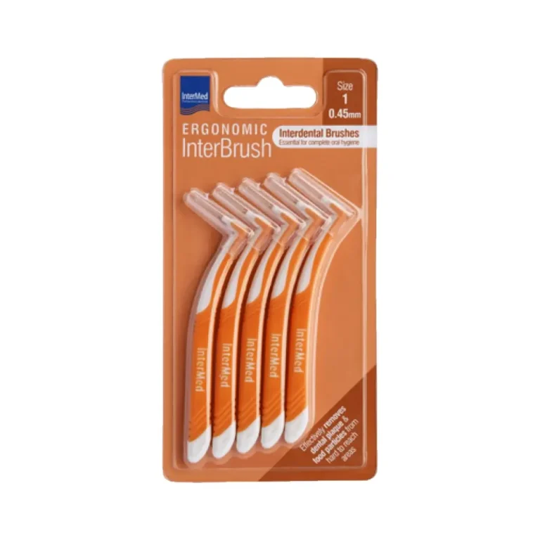 INTERMED Ergonomic InterBrush Μεσοδόντια Βουρτσάκια Πορτοκαλί 0.45mm Size 1 (5 τεμάχια)