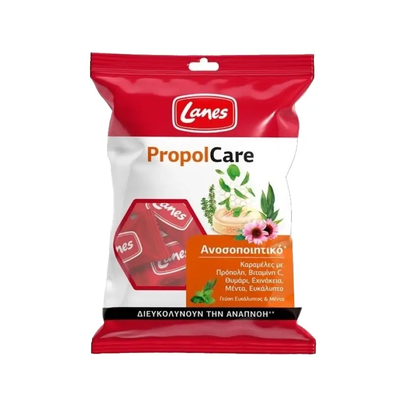 LANES-KARAMELES-EYKALYPOS-MENTA LANES PropolCare Καραμέλες Ευκάλυπτος & Μέντα - 54gr - Image 1
