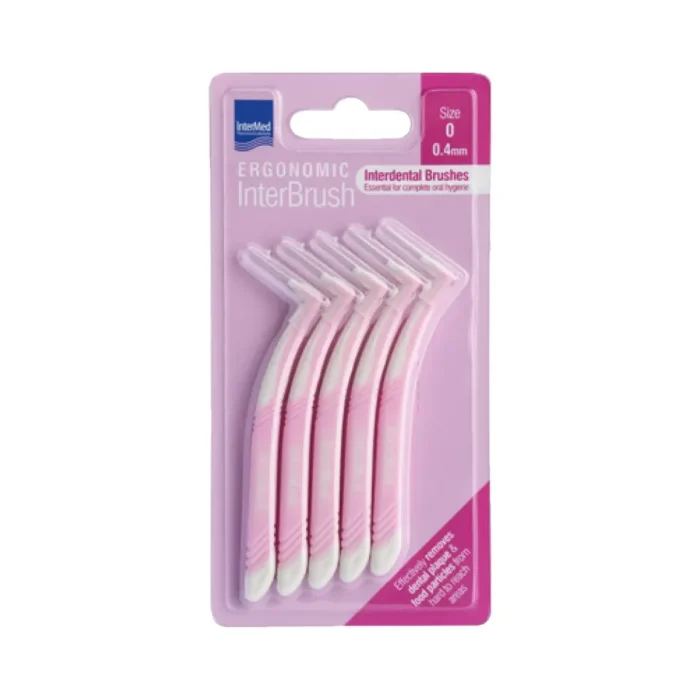 INTERMED Ergonomic InterBrush Μεσοδόντια Βουρτσάκια Ροζ 0.4mm Size 0 (5 τεμάχια) - Image 1