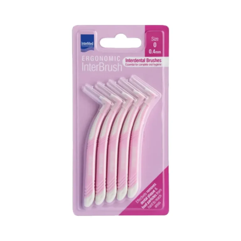 INTERMED Ergonomic InterBrush Μεσοδόντια Βουρτσάκια Ροζ 0.4mm Size 0 (5 τεμάχια)