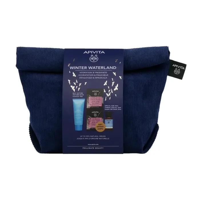 APIVITA Aqua Beelicious Gel-Cream Ενυδατική Κρέμα Ελαφριάς Υφής (40ml) + Μάσκα Προσώπου Ροζ Άργιλος (2x8ml) + Λοσιόν Ενυδάτωσης (20ml) ΠΡΟΣΦΟΡΑ - Image 1