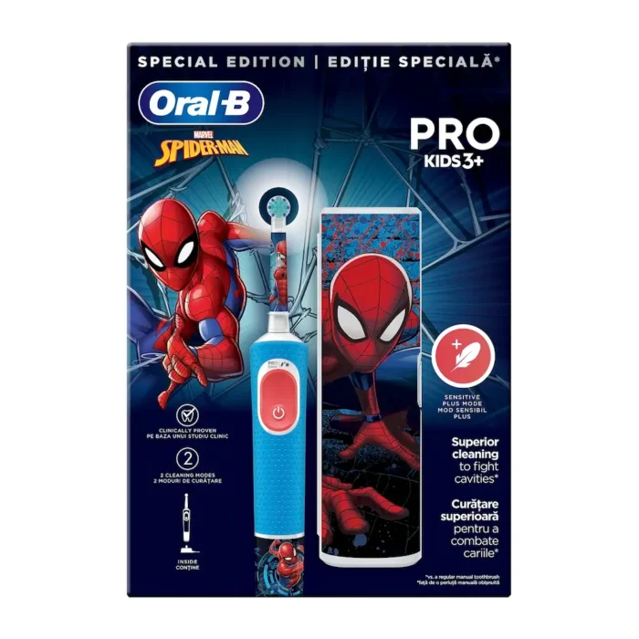 ORAL-B PRO KIDS 3+ Ηλεκτρική Οδοντόβουρτσα SPIDERMAN με ΘΗΚΗ ΜΕΤΑΦΟΡΑΣ ΔΩΡΟ (1 τεμάχιο) - Image 1