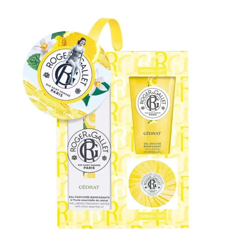 ROGER & GALLET Cedrat Πακέτο με Eau Parfumee Bienfaisante (100ml) & Aναζωογονητικό Σαπούνι (50gr) & Aναζωογονητικό Αφρόλουτρο (50ml)
