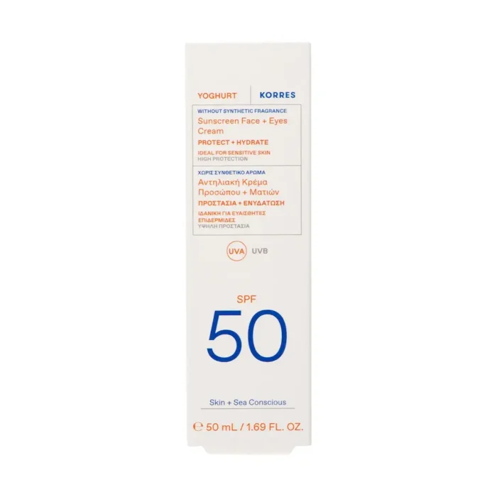 KORRES Yoghurt Sunscreen Face-Eye Cream Αντιηλιακή Κρέμα Προσώπου-Ματιών SPF 50 με Γιαούρτι - 50ml - Image 1