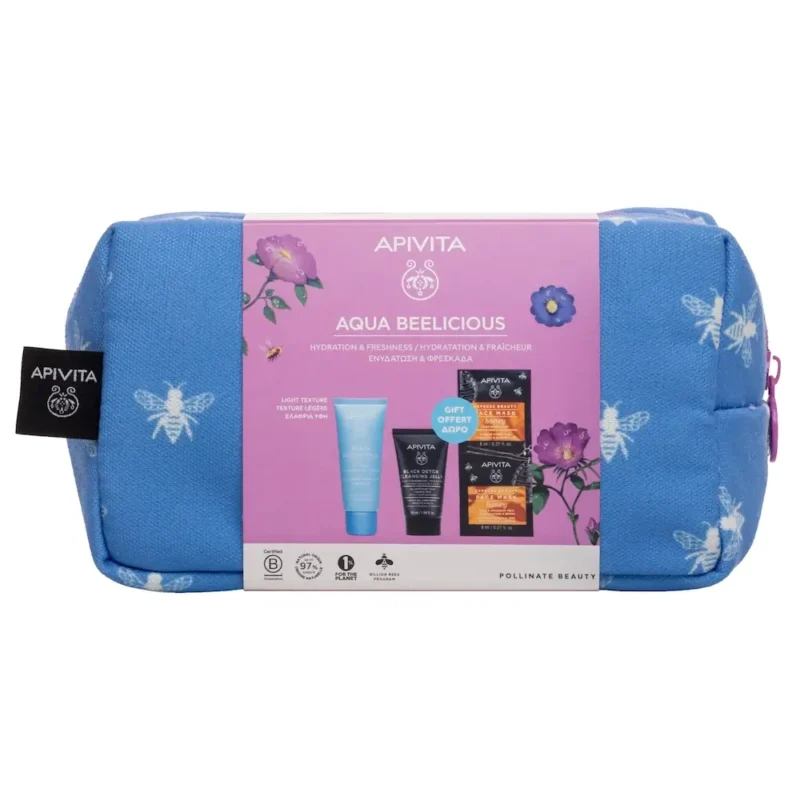 APIVITA AQUA BEELICIOUS GEL CREAMBLACK CLEANSING GELMASK NESESER 1