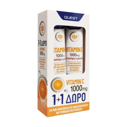 QUEST Vitamin C 1000mg με Rosehips & Rutin (2x20 αναβράζοντα δισκία)