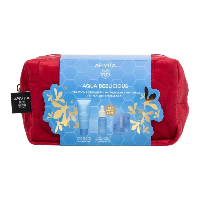 APIVITA Aqua Beelicious Gel-Cream Ενυδατική Κρέμα Πλούσιας Υφής (40ml) + Booster Ενυδάτωσης (10ml) + Foil Gel Ενυδάτωσης για Μάτια (1.5ml) ΔΩΡΟ - Image 1
