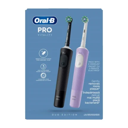 ORAL-B ΗΛΕΚΤΡΙΚΕΣ ΟΔΟΝΤΟΒΟΥΡΤΣΕΣ VITALITY PRO DUO EDITION BLACK + LILAC