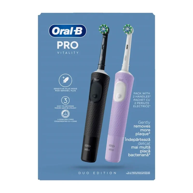 ORAL-B ΗΛΕΚΤΡΙΚΕΣ ΟΔΟΝΤΟΒΟΥΡΤΣΕΣ VITALITY PRO DUO EDITION BLACK + LILAC