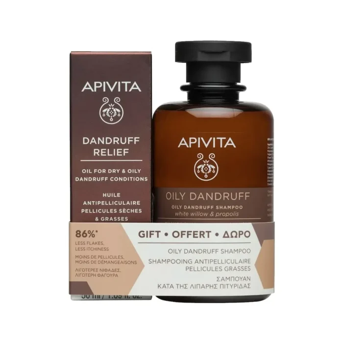 APIVITA Dandruff Relief Λάδι Κατά της Ξηροδερμίας και της Πιτυρίδας (50ml) + Oily Dandruff Σαμπουάν Κατά της Λιπαρής Πιτυρίδας (250ml) ΔΩΡΟ - Image 1