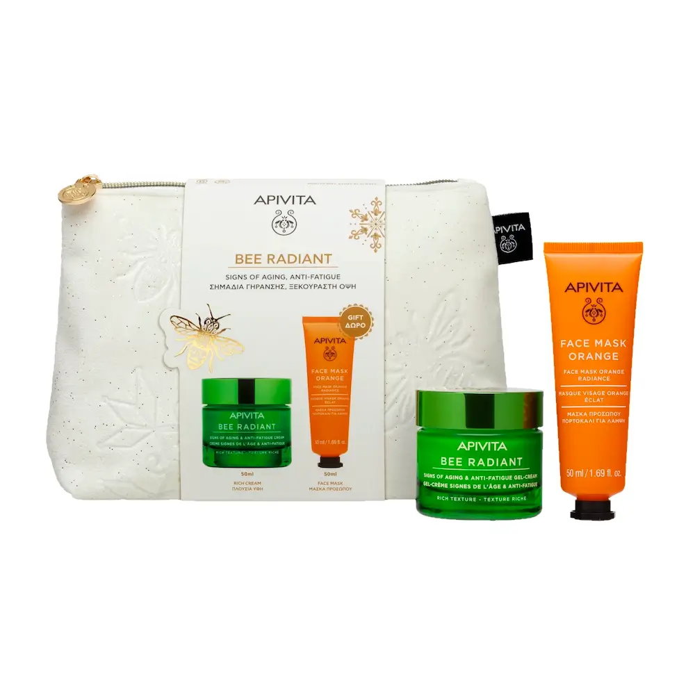 APIVITA-BEE-RADIANT-RICH+MASK-ORANGE-2 (1) APIVITA BEE RADIANT Κρέμα Ημέρας Πλούσιας Υφής (50ml) + Μάσκα Λάμψης με Πορτοκάλι (50ml) ΔΩΡΟ - Image 2