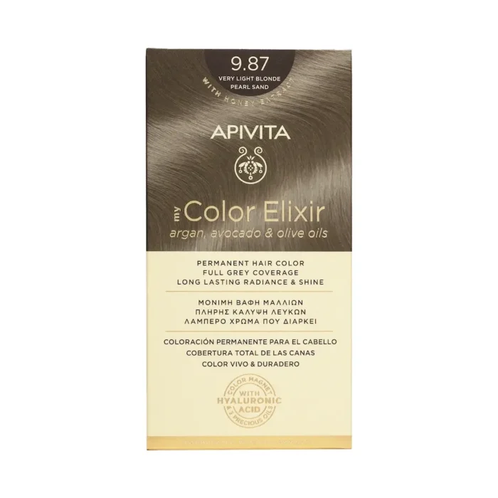 APIVITA Βαφή Μαλλιών My Color Elixir 9.87 Ξανθό Πολύ Ανοιχτό Περλέ Μπεζ (50+75ml) - Image 1