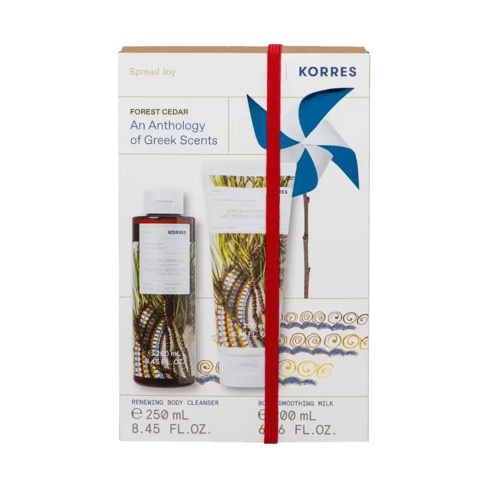 KORRES-FOREST-CEDAR-AFROLOYTRO+BODY-MILK-PAKETO (1) KORRES GIFT SET Forest Cedar Αφρόλουτρο (250ml) + Γαλάκτωμα Σώματος Κέδρος (200ml) ΠΑΚΕΤΟ ΠΡΟΣΦΟΡΑΣ - Image 1