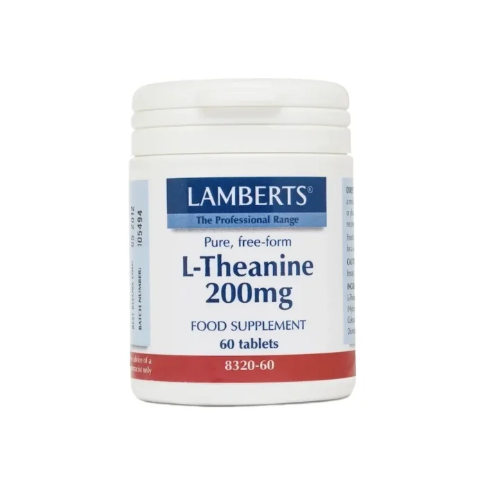 LAMBERTS L-Theanine 200mg Ελεύθερης Μορφής L-Θειανίνη - 60 ταμπλέτες - Image 1