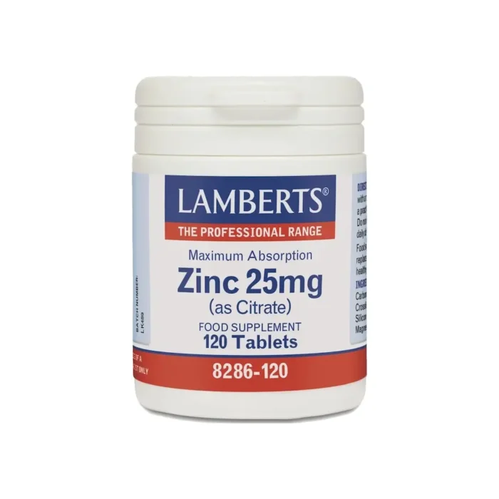 LAMBERTS Zinc Citrate 25mg - 120 ταμπλέτες - Image 1