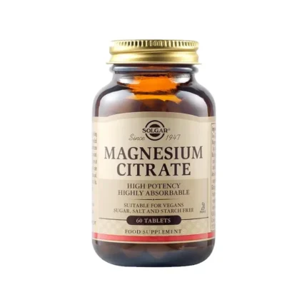 SOLGAR Magnesium Citrate 200mg Κιτρικό Μαγνήσιο - 60 ταμπλέτες