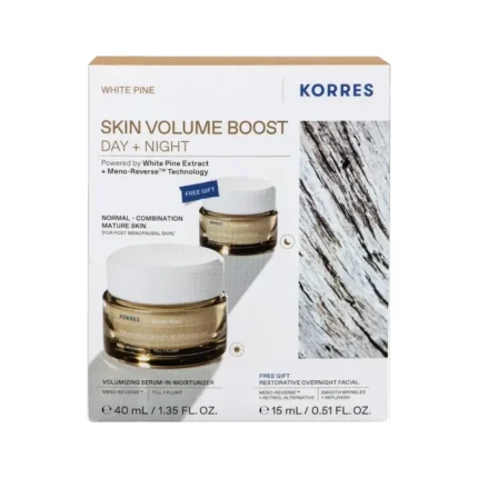 KORRES White Pine Κρέμα Ημέρας Αναπλήρωσης Όγκου για Κανονικές/Μικτές Επιδερμίδες (40ml) + White Pine Κρέμα Νυκτός (15ml) ΔΩΡΟ