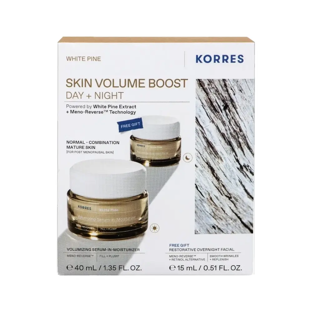KORRES White Pine Κρέμα Ημέρας Αναπλήρωσης Όγκου για Κανονικές/Μικτές Επιδερμίδες (40ml) + White Pine Κρέμα Νυκτός (15ml) ΔΩΡΟ
