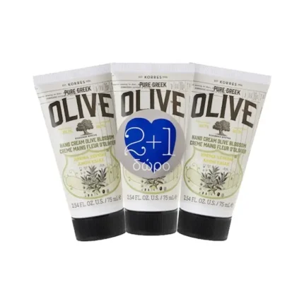 KORRES Pure Greek Olive Κρέμα Χεριών Άνθη Ελιάς 2+1 ΔΩΡΟ (3x75ml)
